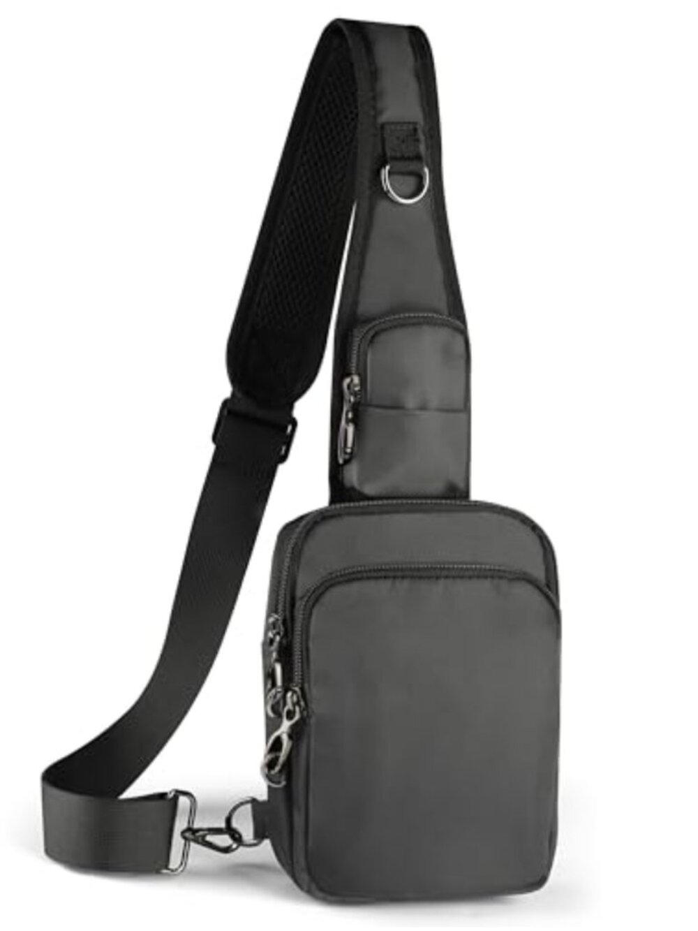 RFID Blocking Water Resistant Nylon Sling Crossbody Bag Zipper Lock Travel